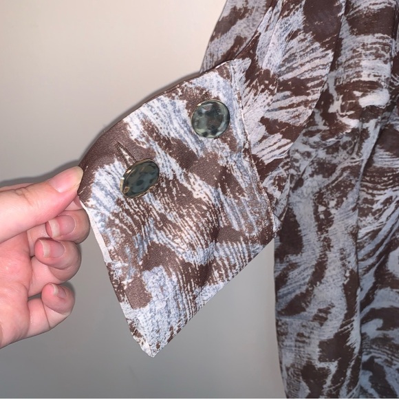 Zara Cold Shoulder Printed Top L - Picture 7 of 9